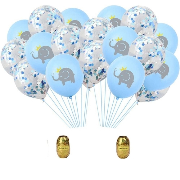 Elephant Baby Shower Decorations 22-12 Inch Confetti Elephant Latex Ball… - Picture 5 of 6